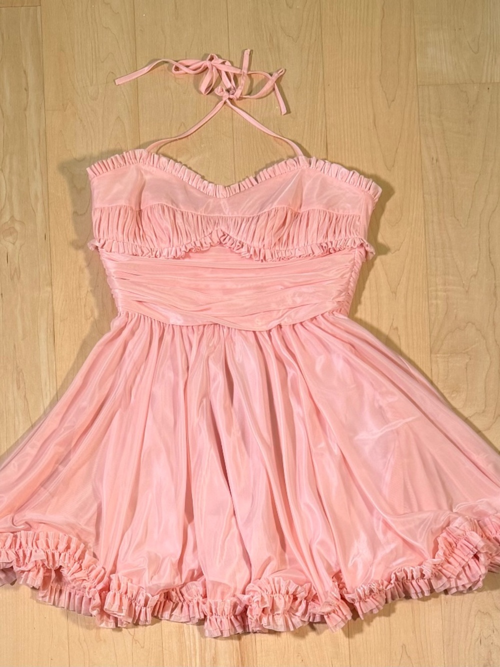 ALEXACHUNG Ruffle Georgette Mini Dress